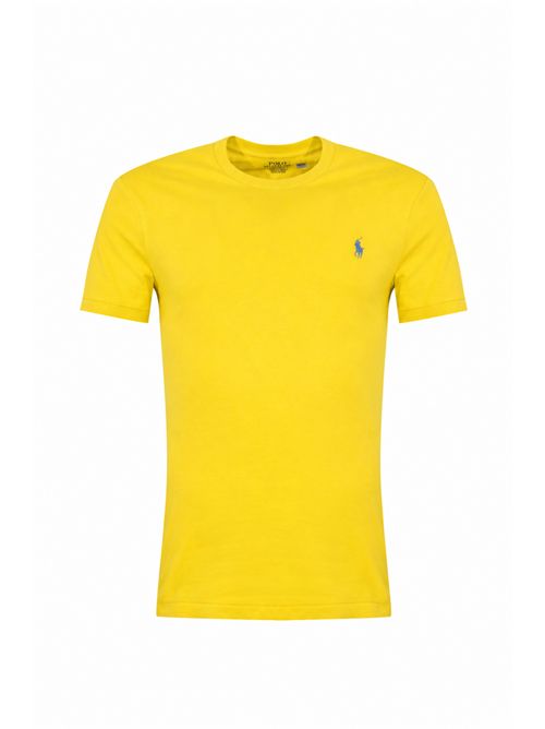 T-shirt in cotone con logo Pony Yellow POLO RALPH LAUREN | 710671438512
